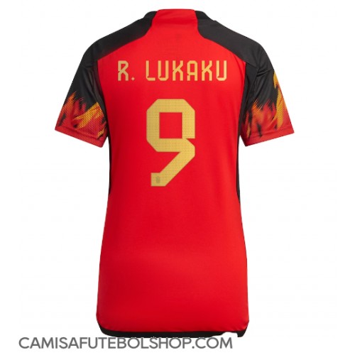 Camisa de time de futebol Bélgica Romelu Lukaku #9 Replicas 1º Equipamento Feminina Mundo 2022 Manga Curta